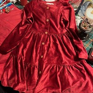 2 Dresses size 7. Biscotti Collezioni Collection. 1 red dress 1 plaid.